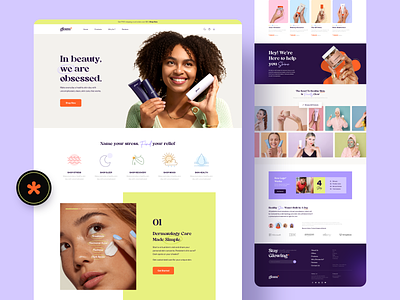 Glam Cosmetic Web beauty web ui branding clean ui cosmetic products cosmetic web ecommerce fabstudio fabstudio design graphic design home page design illustration landing page ui logo modern ui online order packaging design product category product design skin care uiux