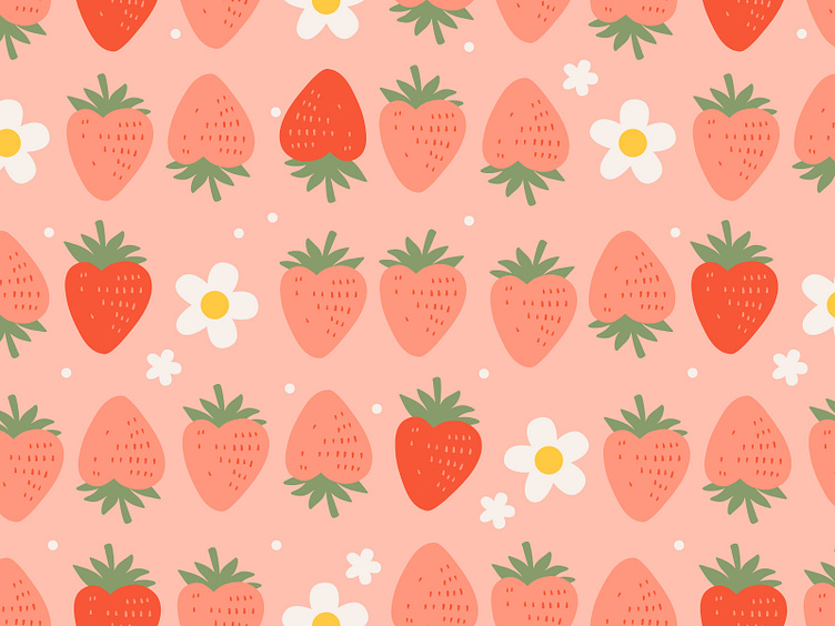 Strawberry Pattern By Tanya Bosyk On Dribbble
