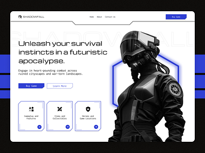 Game Website Hero Section concept design cyberpunk figma figma design futuristic design game landing page game ui game website hero hero section landing page minimal modern template template design ui ui design user interface design web design website design