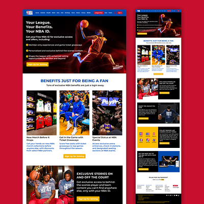Redesigned the landing page of nba.com/id challenge design nba redesign ui user user research uxdesign website