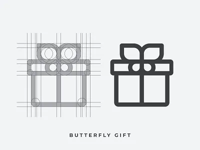 Butterfly Gift animal birthday box branding butterfly design gift icon illustration insect lines logo mark minimal symbol vector