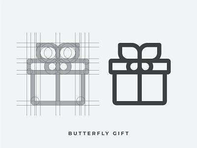 Butterfly Gift animal birthday box branding butterfly design gift icon illustration insect lines logo mark minimal symbol vector