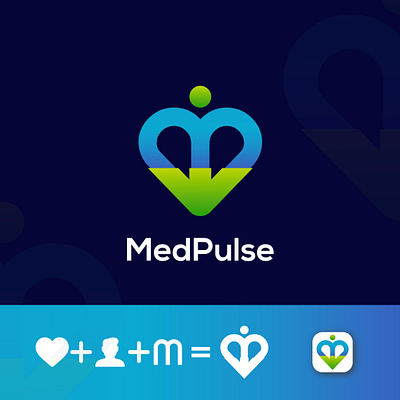 MedPulse - Logo Design 3d abstract branding creative logo graphic design heart logo hospital logo logo logo icon love logo medical medpulse minimal logo modern logo vect plus