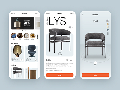 Furniture store online app design graphic design typography ui ux