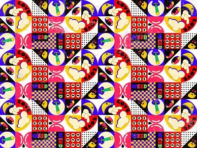 love weed pattern 1930 1930s cannabis chill cool design drugs eye happy old cartoon old school pattern psychedelic repeating rubber hose rubberhose smoke surfacepattern vector vintage weed