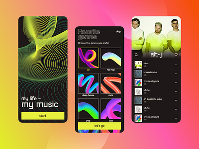 Music app app design graphic design music app typography ui ux