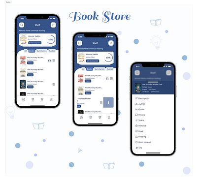 Book Store app design ui ux