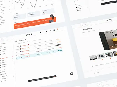 iFATIH screens app clean design e commerce ecommerce interface light marketplace orange saas screens set ui ui design ux vibrant web