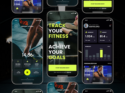 Fitness Mobile App branding design fitness mobile mobile app muscule sport sports training ui ux