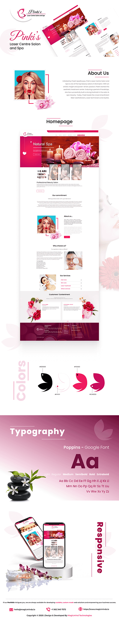 Pinki’s Laser Centre Salon and Spa css graphic design html ui ux web design website development