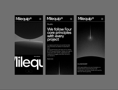 Milequip - Design Studio 3d animation black branding design graphic design logo minimalism mobile motion motion design motion graphics studio trend ui ui ux ui design ux uxui web