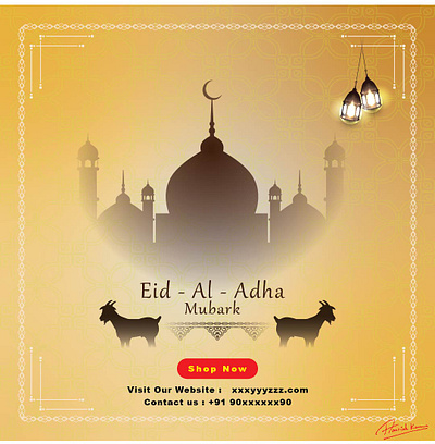 Eid - Al - Adha Mubark || Festival Wishes adobe illustration banner eid al adha graphic design photoshop social media post