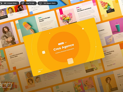 Crea Agence - Creative Agency Presentation Template clean colorful company corporate google slides keynote modern multipurpose multipurpose template photography pitch deck portfolio powerpoint presentation studio template unique web design web development website