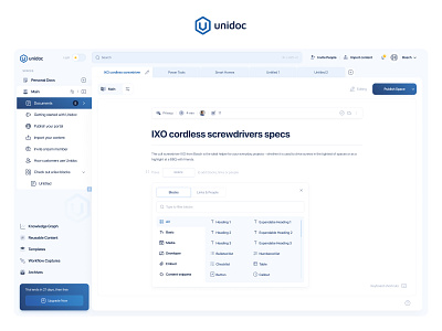 Unidoc - Collaborative Documentation Platform graphic design logo ui ux