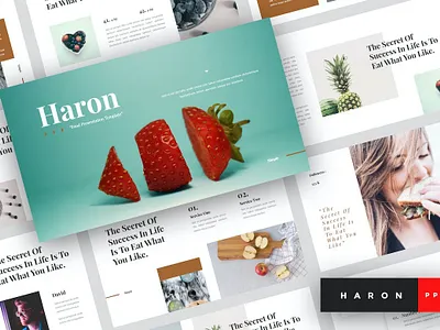 Haron - Food PowerPoint Template clean colorful company corporate google slides keynote modern multipurpose multipurpose template photography pitch deck portfolio powerpoint presentation studio template unique web design web development website