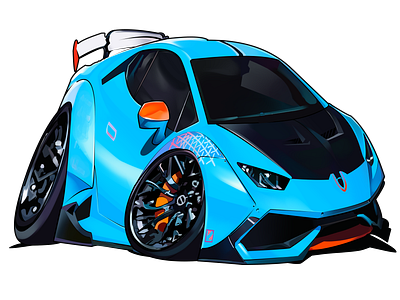 Lambo Huracan STO animation car cartoon cartooncar character charactercar design illustration