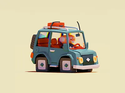 Andy's Custom 4x4 3d 4x4 animation c4d car cinema4d illustration loop octane squarewheels