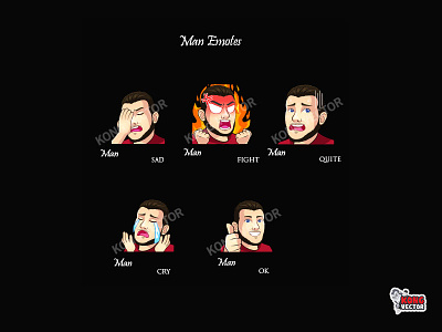 Man Twitch Emotes cartoon design emoji emote emotes illustration man emote twitch twitchemote twitchemotes