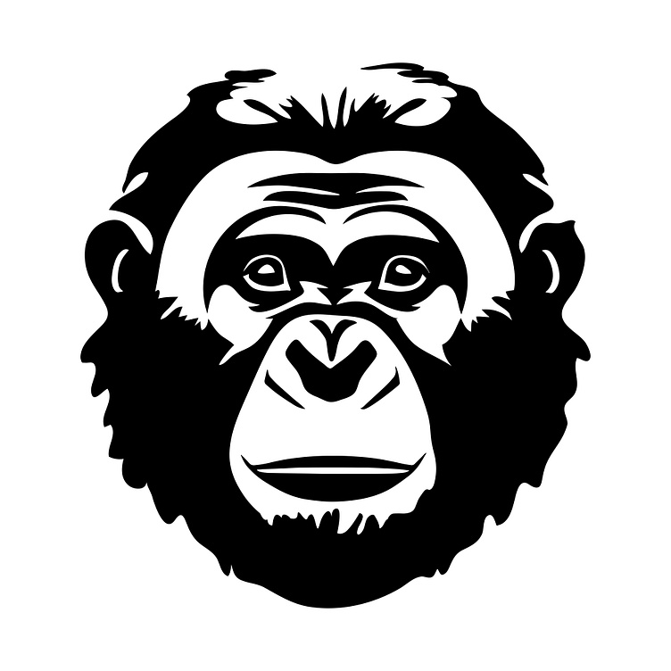 Ape face illustration by Sina zh on Dribbble