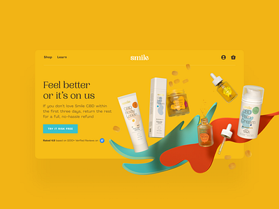 Smile CBD · Hero section ecommerce landing ui uxui website