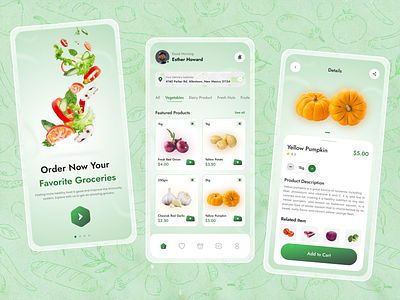 Grocery Market - Mobile app app app design app ui clean clean app design food delivery grocery grocery app grocery market grocery shop mobile mobile app store app ui uidesign uiux ux