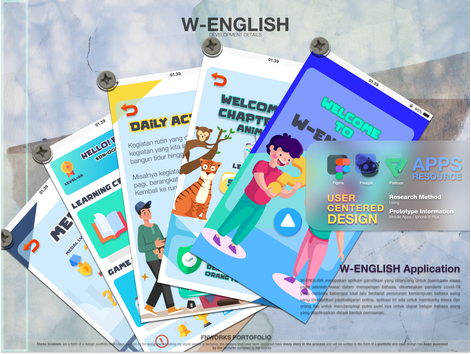 W-ENGLISH MOBILE APPLICATION animation app design flat graphic design illustration illustrator typography ui ux vector website