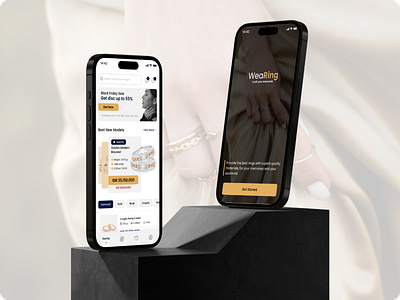 WeaRing - Wedding Ring e-Commerce App app clean design e commerce illustration minimalism mobile ring ui ux wedding