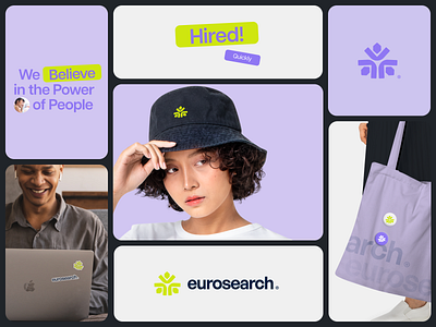 Eurosearch Brand Exploration brand brand identity branding clean eurosearch logo logo design logotype mockup social media