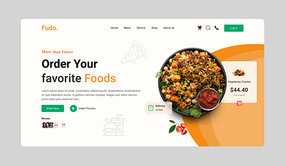 Fudo Website Design banner branding cleen work design fudo graphic design homepage lan logo restaurant typography ui ux