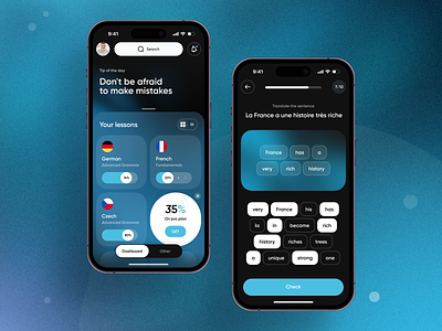 Language App UI: iOS/Android android app app design app designer application design ios mobile mobile app mobile app design ui ux