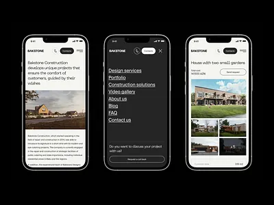 Bakstone mobile clean construction design iphone minimal minimalism mobile ui ux web webdesign