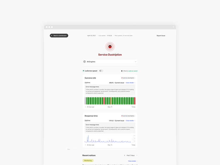 System status by Ali Çorak on Dribbble