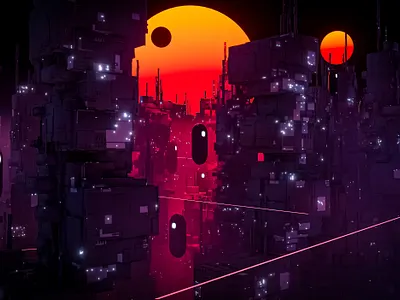 Gotham 2077 3d design illustration
