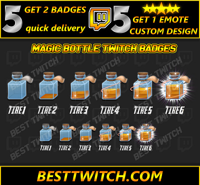 Magic bottle twitch sub badges & discord ! BestTwitch best twitch bit badges emotes flair badges magic bottle magic bottle badges magic bottle bit badges ree sub badges sub badges