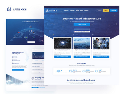 GlobalVDC - Managed Cloud Infrastructure marketing website design graphic design logo ui ux web