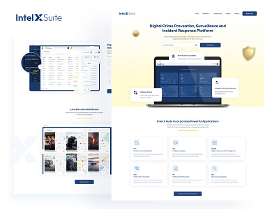 IntelX Suite - Digital crime prevention marketing website design graphic design logo ui ux web
