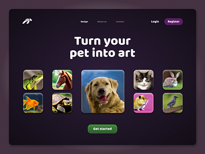 Pet AI Image Generator Desktop ai ai generation ai image animal art branding cute design dog dribbble generate graphic graphic design illustration image logo pet stable diffusion ui ux