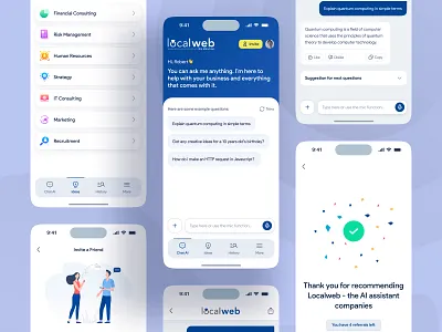 Localweb - AI Assistant Mobile App ai ai artificial intelligence ai assistant ai helper app assistant artificial artificial intelligence assistant chat ai chat gpt chatbot chatgpt creative intelligence mobile uiux virtual assistant