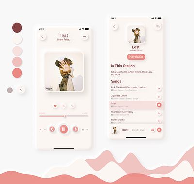 Music app UI design app branding design graphic design ui ux