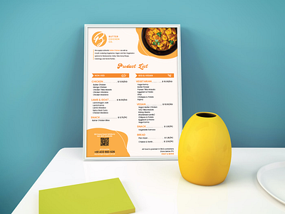 Butter Chicken Factory Menu Design branding design graphic design illustration logo menu menu card vector