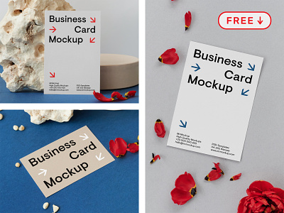 Free Card with Flower on Table Mockups branding business card card design download flowers free freebie identity logo mockup mockups psd stationery template typography