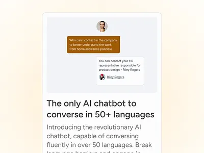 AI Chatbot - Website component ai brand design chatbot component conversationalai design landing page ui website