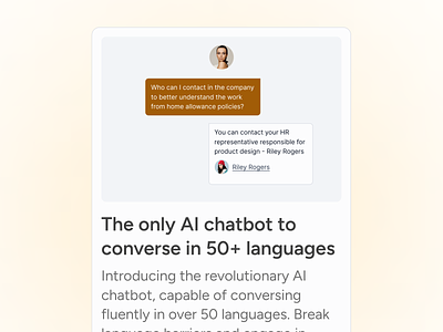 AI Chatbot - Website component ai brand design chatbot component conversationalai design landing page ui website