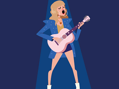 Taylor swift character characterdesign flat design guitar illustration singer taylorswift vector
