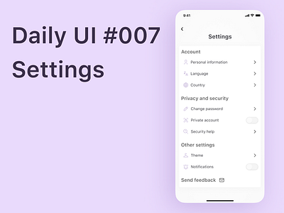 Settings #DailyUI #007 app branding design graphic design illustration logo typography ui ux vector