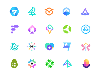 Modern Logo Design Collection animal bird blockchain butterfly crypto david deividas bielskis flag gambling icecream logo logo collection logomark minimal monoline mountain octopus polygon startup tech technology