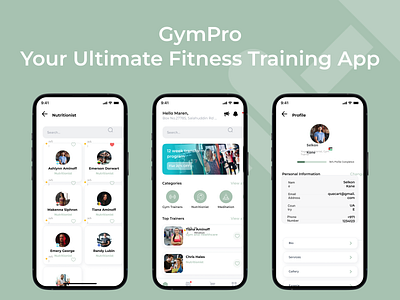 GymPro Mobile App app app design design figma mobile app design ui ui design uiux ux ux design