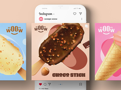 Scoops Woow - Ice cream branding by nollling agency brand identity brand showcase branding catalog design graphic design illustration logo nollling