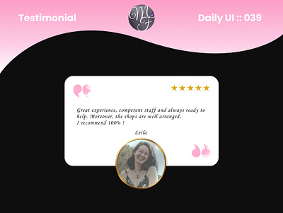 Testimonial Daily UI 039 branding cosmetic daily ui design evaluation graphic design illustration make up opinion photo stars testimonial ui user view website women