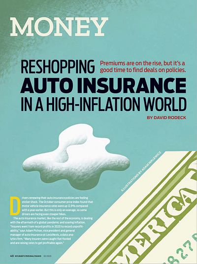 Adam Niklewicz - Auto Insurance illustrations for Kiplinger adamniklewicz artwork business car insurance conceptual art conceptual illustration economy editorial illustration illustration illustration digital illustrationart illustrationartist illustrationzone illustrator inflation insurance kiplinger moneymatters painting